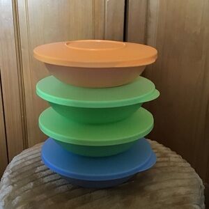 Tupperware Vibrant Bowl Set - Orange, Green, Blue